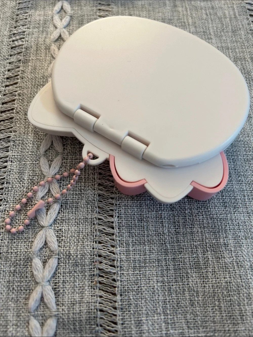 White & Pink Kitty Mirror/Comb Set and ID Holder